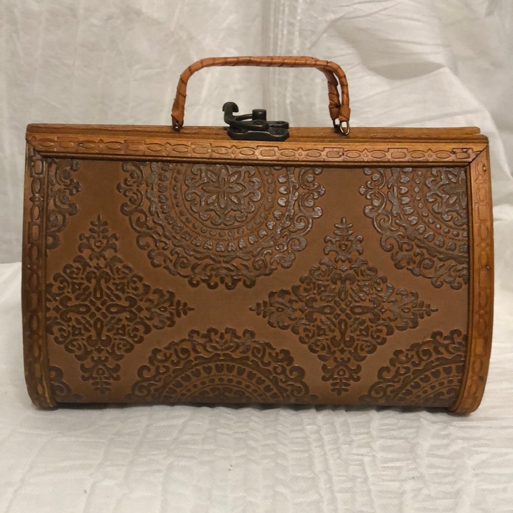 Vintage Wooden Boho Box Purse